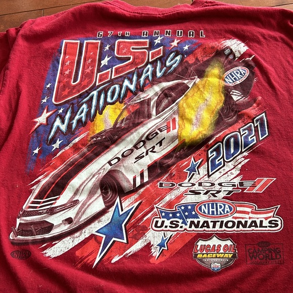 NHRA 2021 DODGE SRT US Nats Indy (158) 100% Cotton T-shirt. - Picture 5 of 5